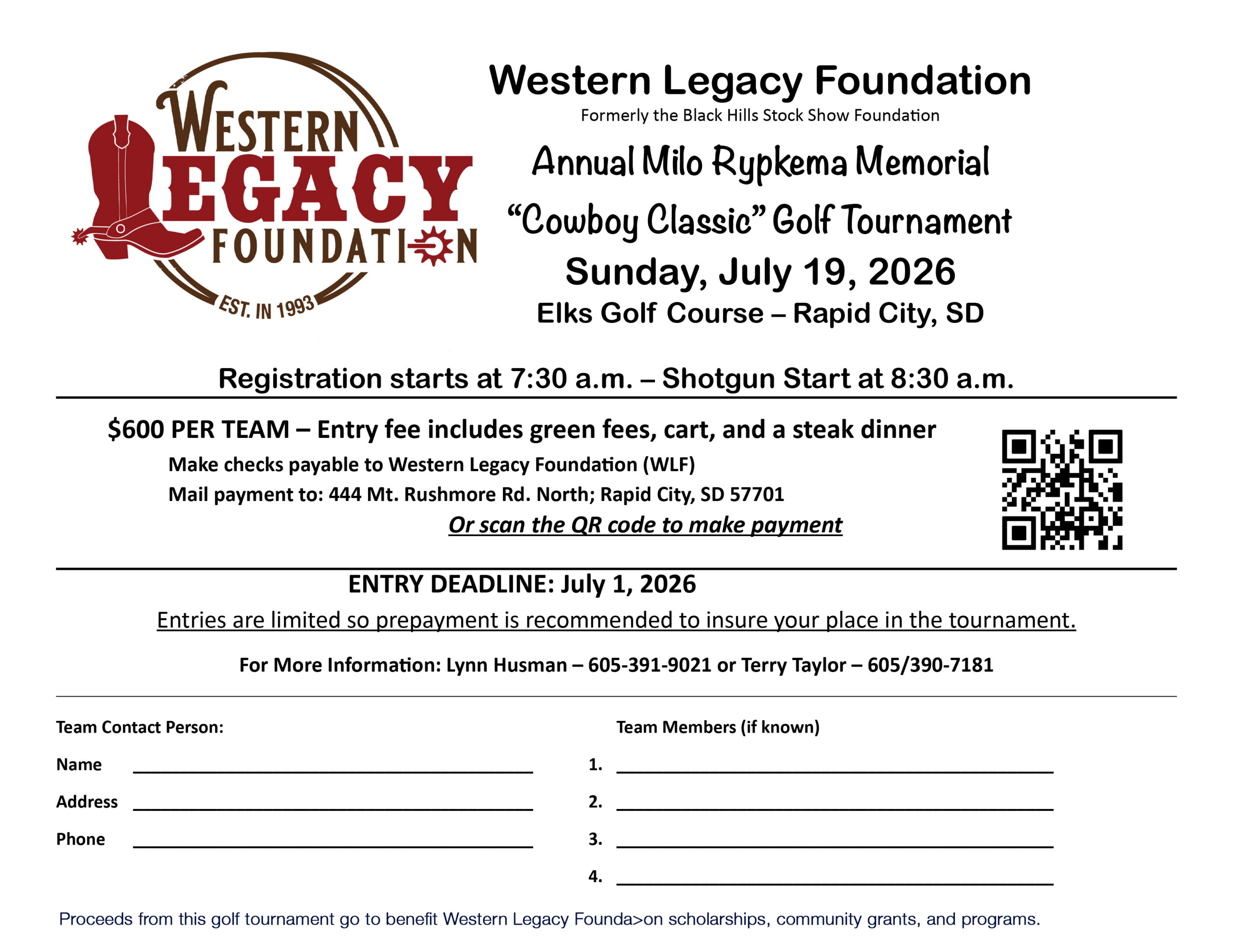 revised - Golf Entry Form